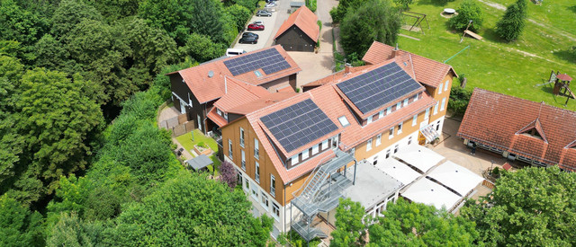 Luftaufnahme vom Haus des Jugendrotkreuzes in Einbeck.